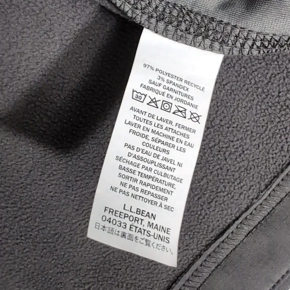 L.L. Bean Windproof Soft Shell Jacket Size Large In Alloy Gray Fleece Lined - Picture 8 of 13